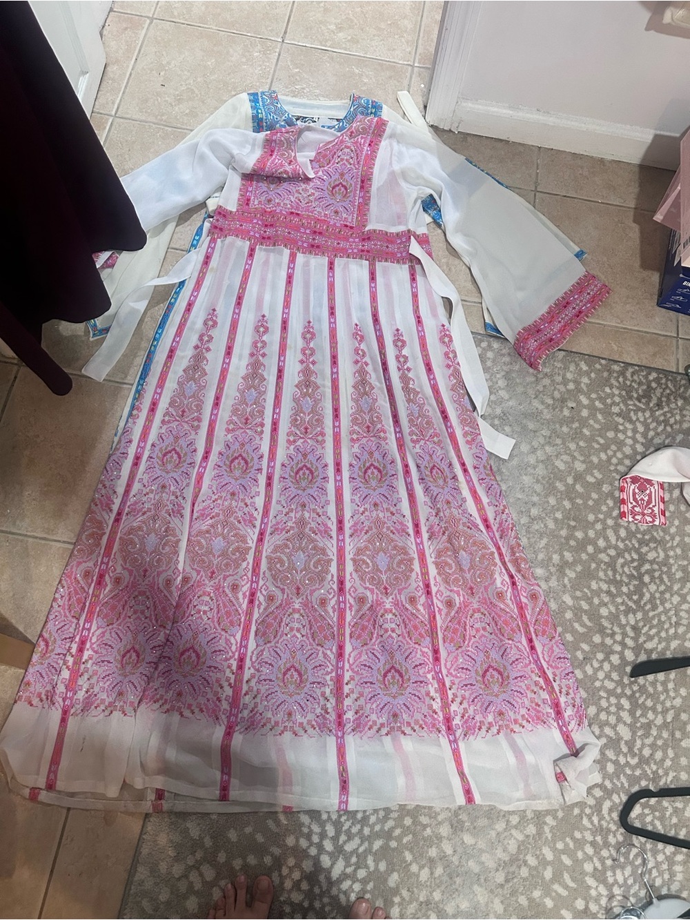 Light weight machine embroidered dresses size 10  $100 each with  under peice